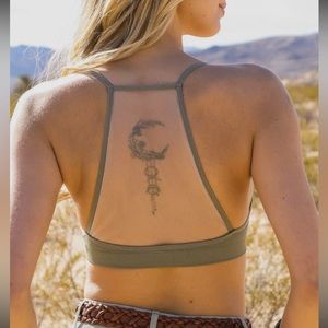 Moon Dreamcatcher Mesh Tattoo Bralette Olive